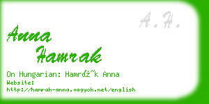 anna hamrak business card